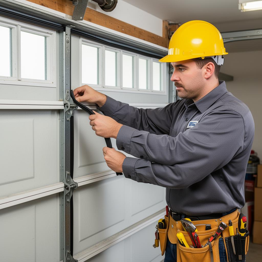 Certified garage door technician at work in Odessa, WA